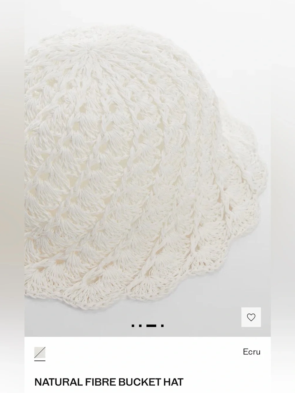 MANGO Natural fiber bucket hat / handmade / woven / NWT / ecru / one size